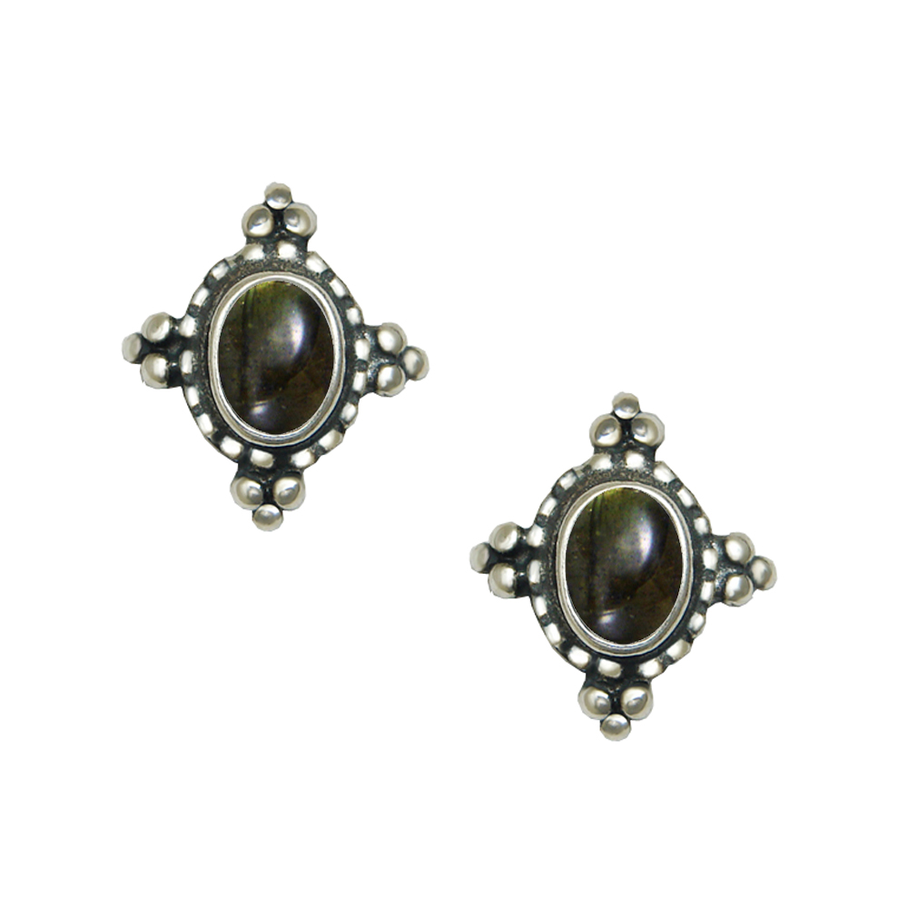 Sterling Silver Little Spectrolite Post Stud Earrings